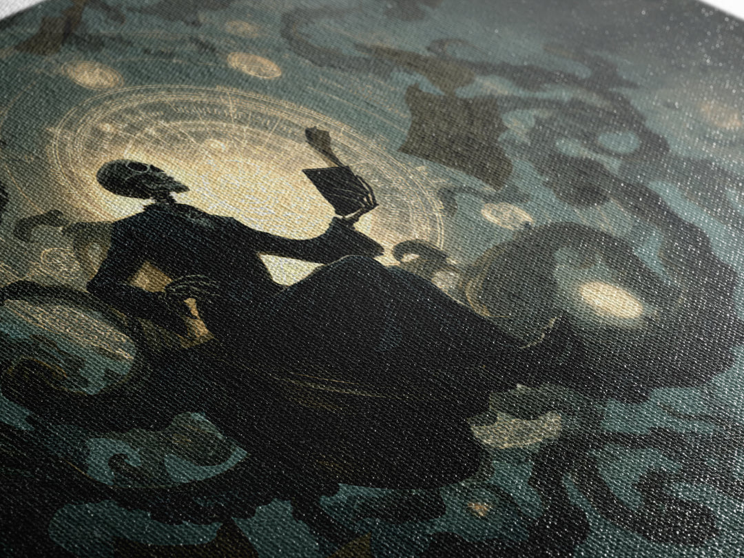 The Astronomer Of The Hollow Sky, Landscape Wall Art, Spooky Home Decor, Canvas Print, Halloween Wall Decor, Gothic Home Decor