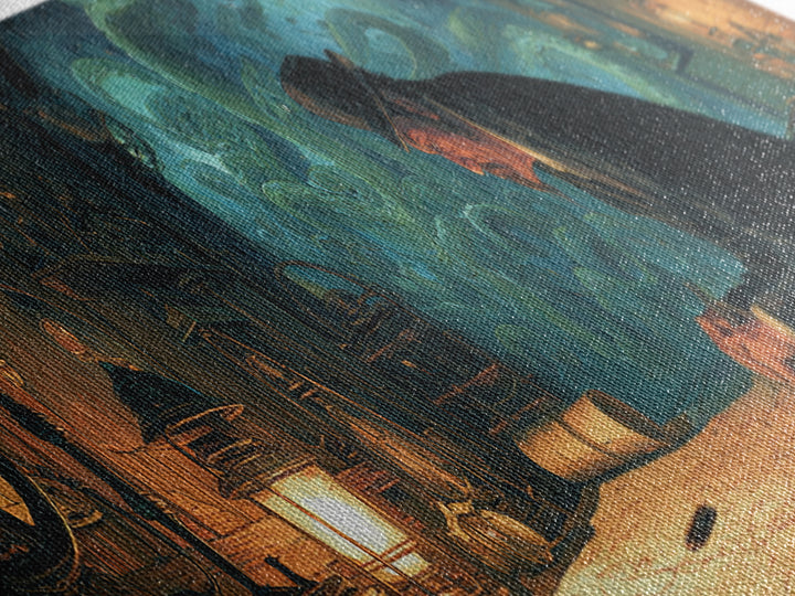 The Mapmaker Of Impossible Shores, Extra Wide Wall Art, Macabre Wall Art, Canvas Print, Halloween Wall Decor, Gothic Home Decor