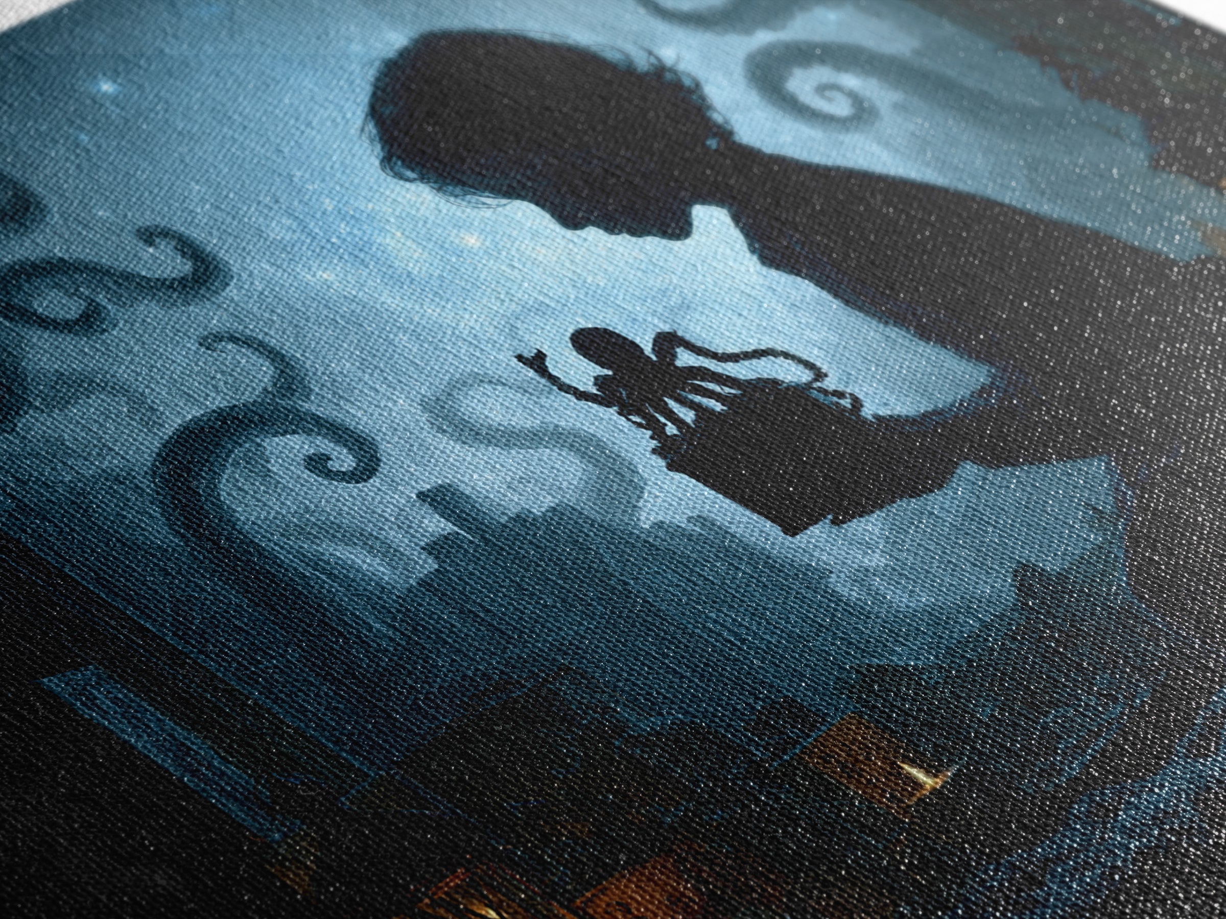 The Child Who Caught A Moon-Spawn, Landscape Wall Art, Haunted Gothic Art, Canvas Print, Halloween Wall Decor, Gothic Home Decor