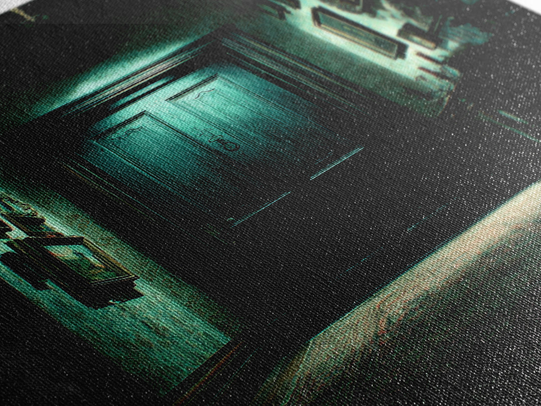 The Thirteenth Door Of Arkham House, Vertical Wall Art, Spooky Home Decor, Canvas Print, Halloween Wall Decor, Gothic Home Decor