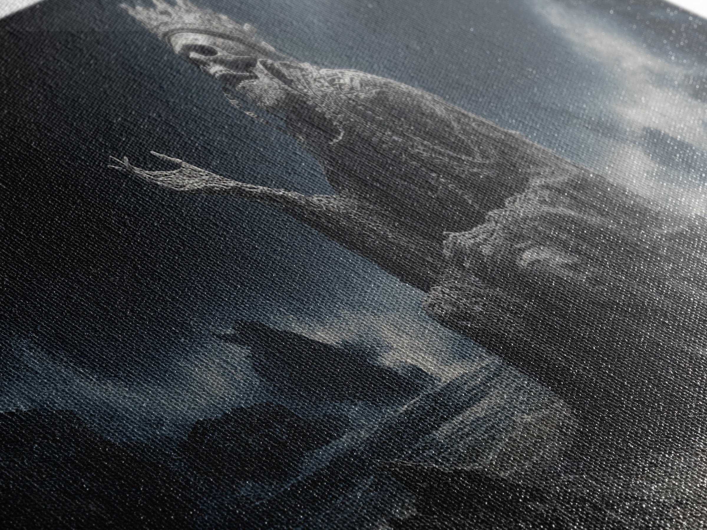 The Salt King Of The Black Shore, Wide Panoramic Art, Cosmic Horror Wall Art, Canvas Print, Halloween Wall Decor, Gothic Home Decor