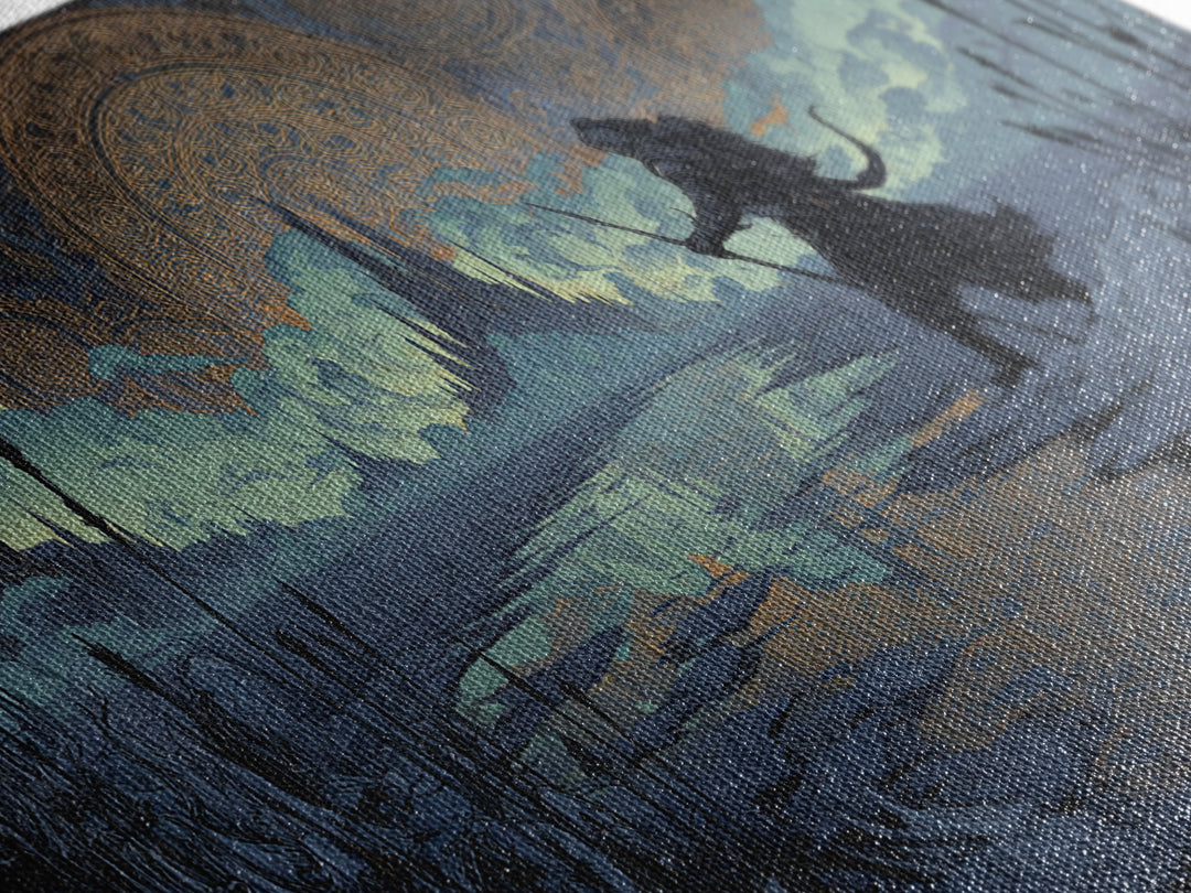 The Frost Beyond Carcosa, Wide Panoramic Art, Gothic Horror Wall Art, Framed Canvas Print, Halloween Wall Decor, Gothic Home Decor