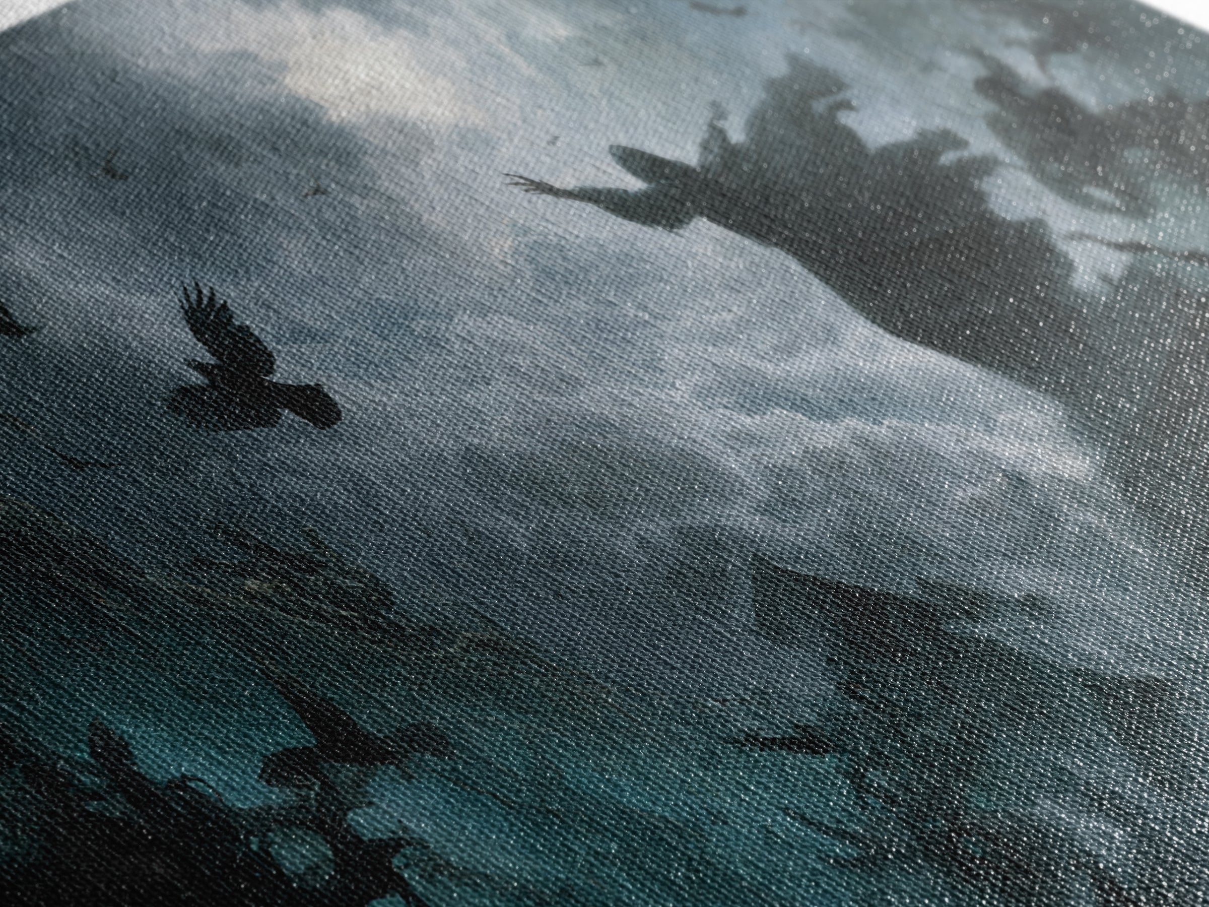 The Raven Sermon Of Leng, Wide Panoramic Art, Lovecraftian Horror Art, Canvas Print, Halloween Wall Decor, Gothic Home Decor