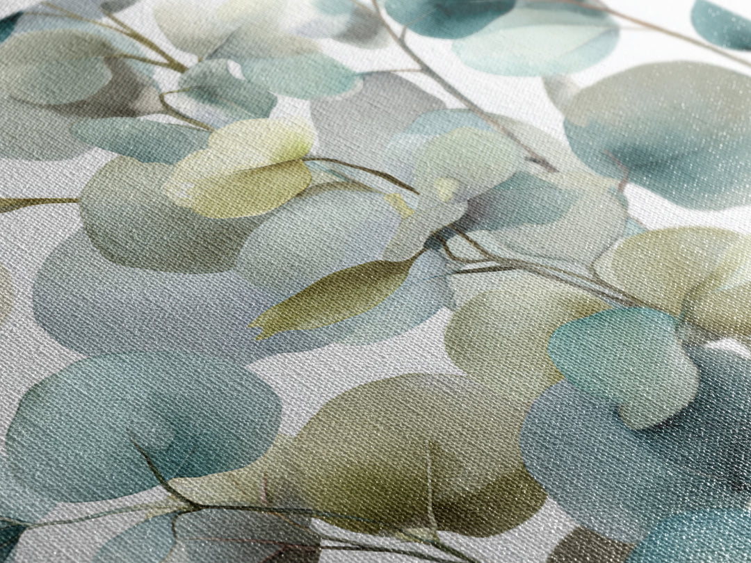 Soft Botanical Eucalyptus Print for Clean Atmosphere Canvas Print, Dental Office Art, Dental Wall Art, Office Decor, Calm, DOA-1x1-27