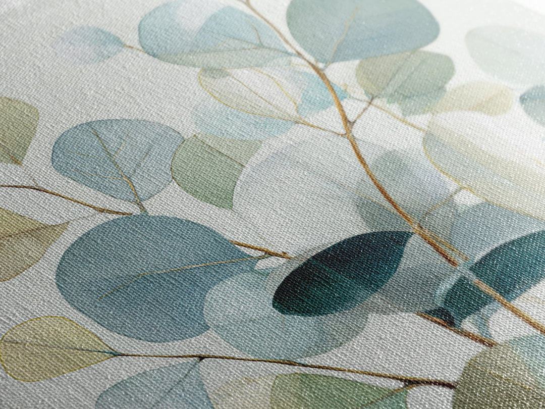 Soft Botanical Eucalyptus Print for Clean Atmosphere Canvas Print, Dental Office Art, Office Wall Art, Office Decor, Calm, DOA-1x1-3