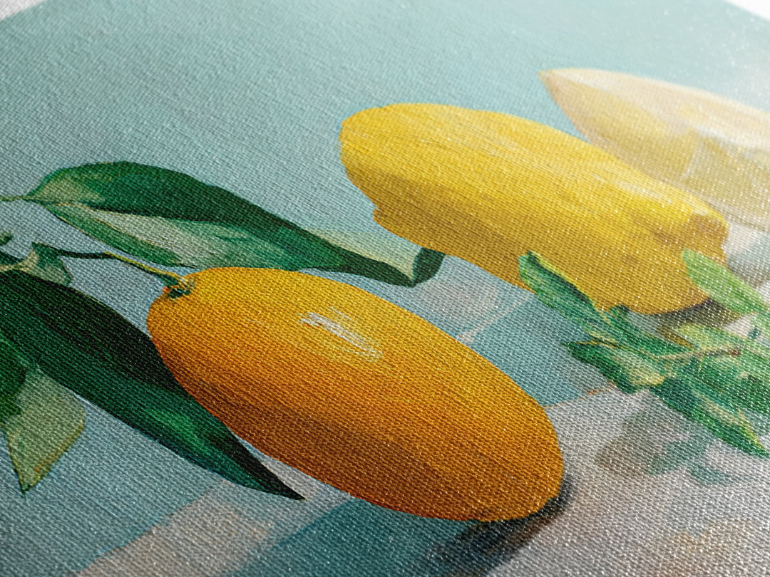 Fresh Citrus and Mint Still Life Framed Canvas Print, Dental Office Art, Unique Wall Art, Office Decor, Watercolor Art, Calm, DOA-2x1-51