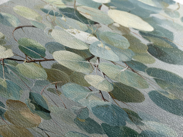 Soft Botanical Eucalyptus Print for Clean Atmosphere Canvas Print, Dental Office Art, Medical Office Decor, Office Decor, Calm, DOA-2x1-71