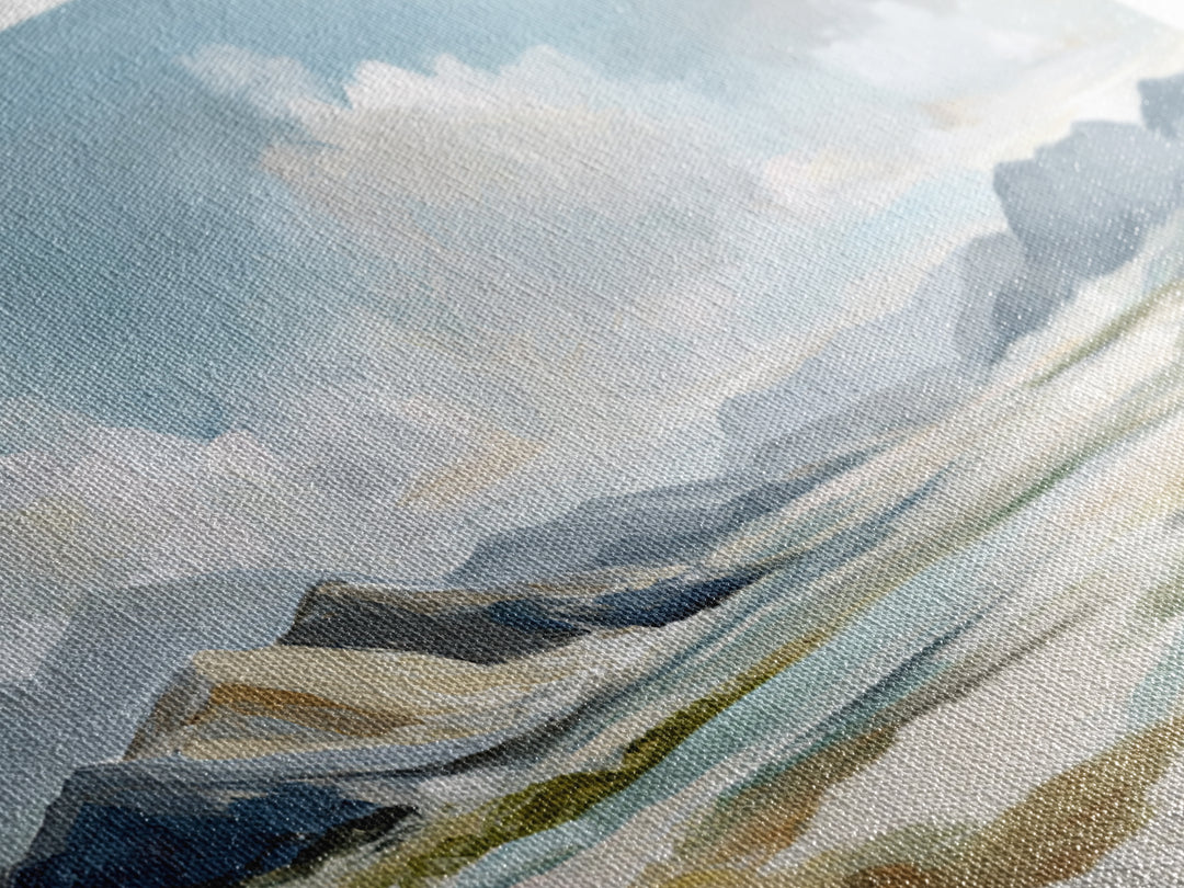 Gentle Mountain Landscape Framed Canvas Print, Dental Office Art, Unique Wall Art, Office Decor, Calm, Dental Assistant, DOA-2x1-72