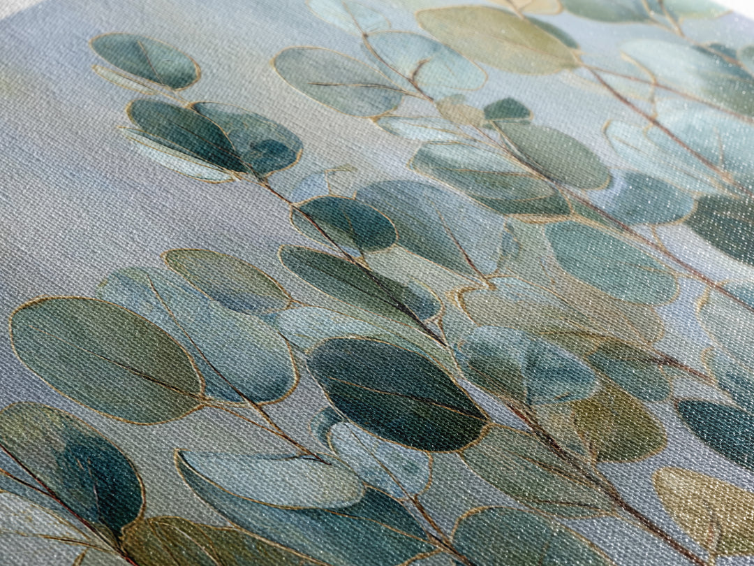 Soft Botanical Eucalyptus Print for Clean Atmosphere Canvas Print, Dental Office Art, Dentistry Art, Office Decor, Calm, DOA-2x1-95