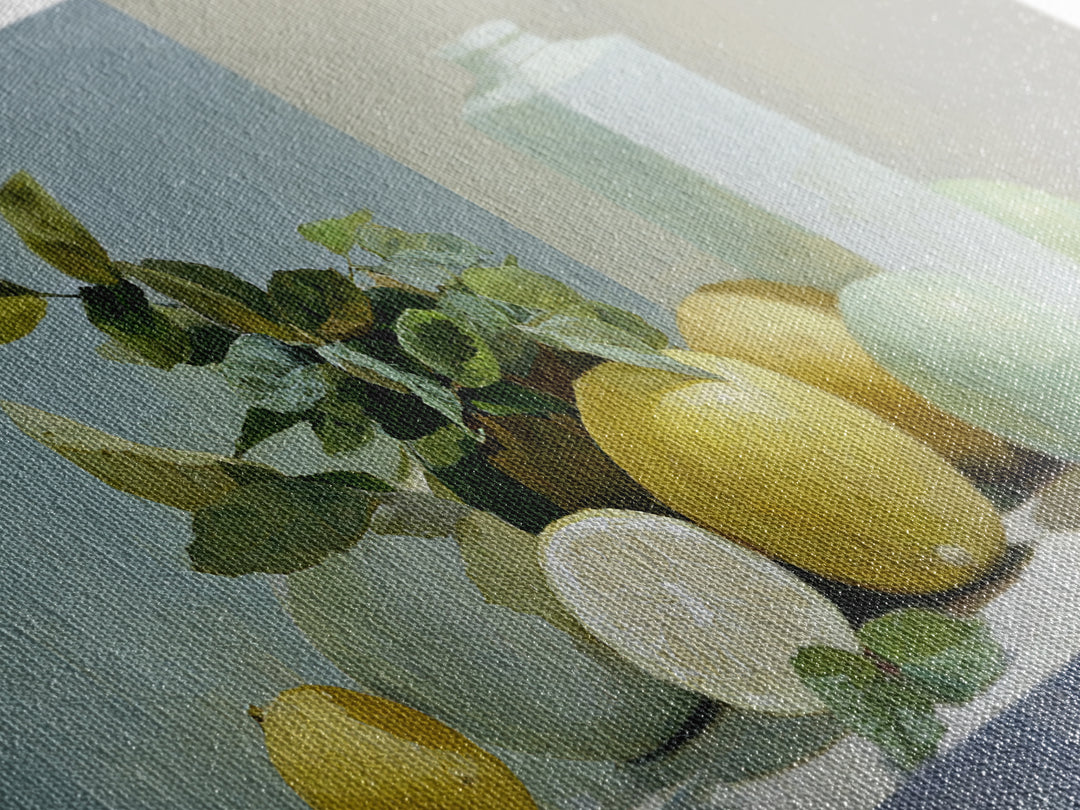Fresh Citrus and Mint Still Life Framed Canvas Print, Dental Office Art, Unique Wall Art, Office Decor, Fine Art, Calm, DOA-2x1-99