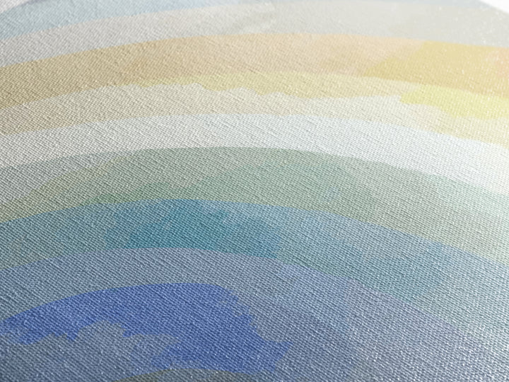 Simple Rainbow Pastel Shapes for Children Framed Canvas Print, Dental Office Art, Boho Decor, Office Decor, Abstract Art, Calm, DOA-2x3-53
