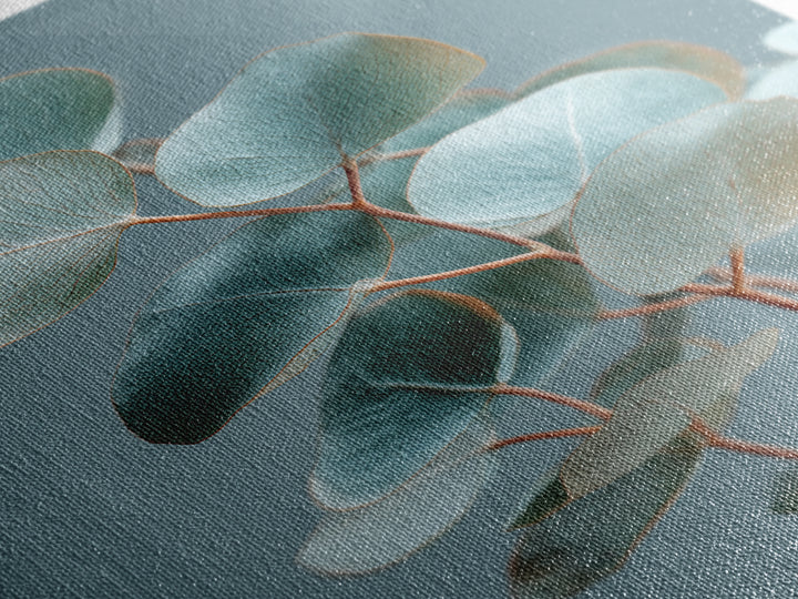 Soft Botanical Eucalyptus Print for Clean Atmosphere Framed Canvas Print, Dental Office Art, Boho Decor, Office Decor, Calm, DOA-2x3-83