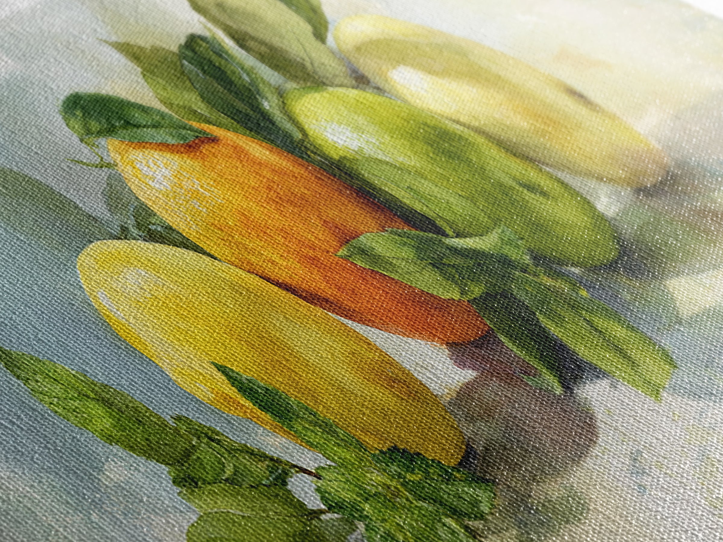 Fresh Citrus and Mint Still Life Framed Canvas Print, Dental Office Art, Room Decor, Office Decor, Oil Painting, Calm, DOA-3x1-47