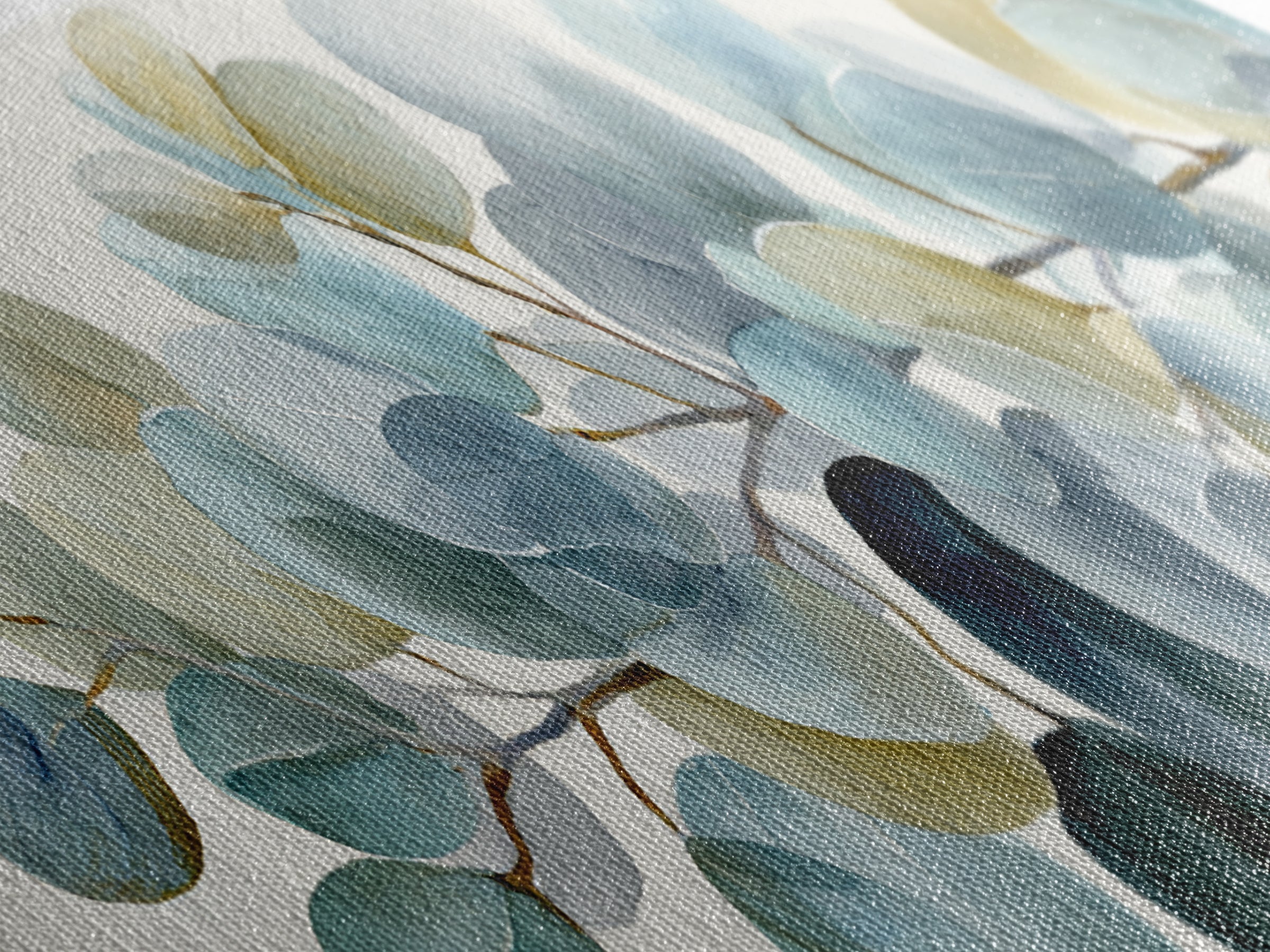 Soft Botanical Eucalyptus Print for Clean Atmosphere Canvas Print, Dental Office Art, Dental Decor, Office Decor, Calm, DOA-3x1-91