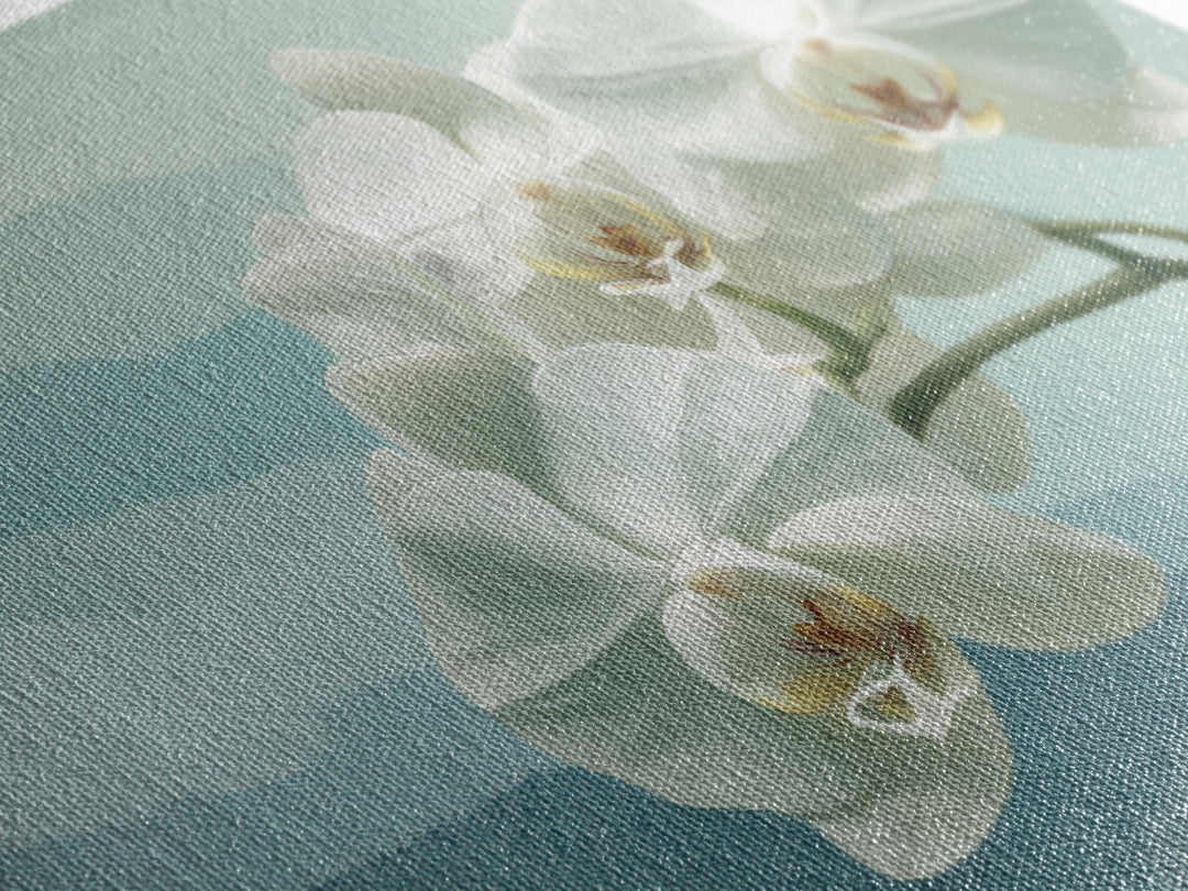 White Orchid on Stone Background Framed Canvas Print, Dental Office Art, Wall Art, Office Decor, Oil Painting, Calm, DOA-3x2-40