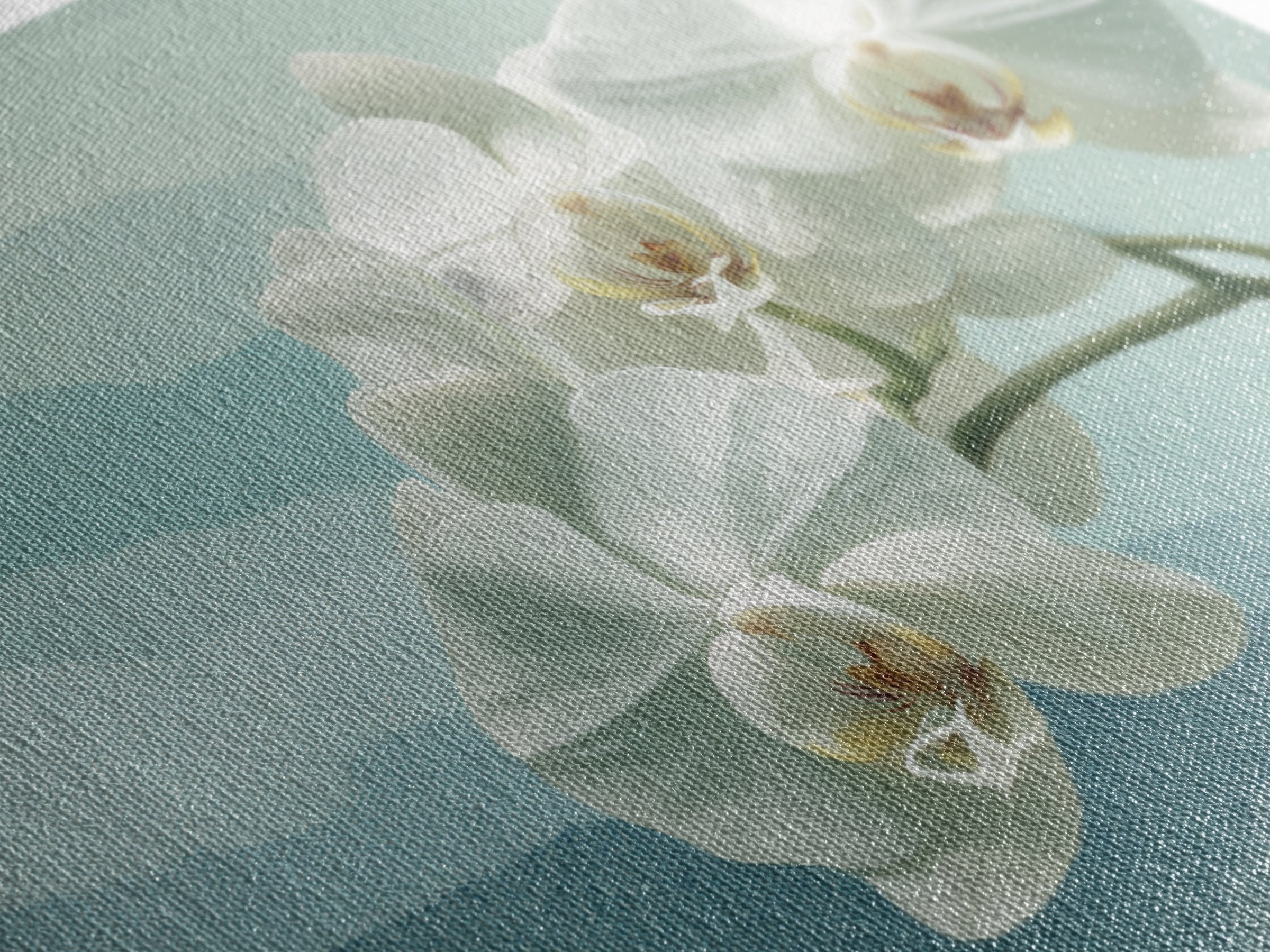 White Orchid on Stone Background Framed Canvas Print, Dental Office Art, Wall Art, Office Decor, Oil Painting, Calm, DOA-3x2-40