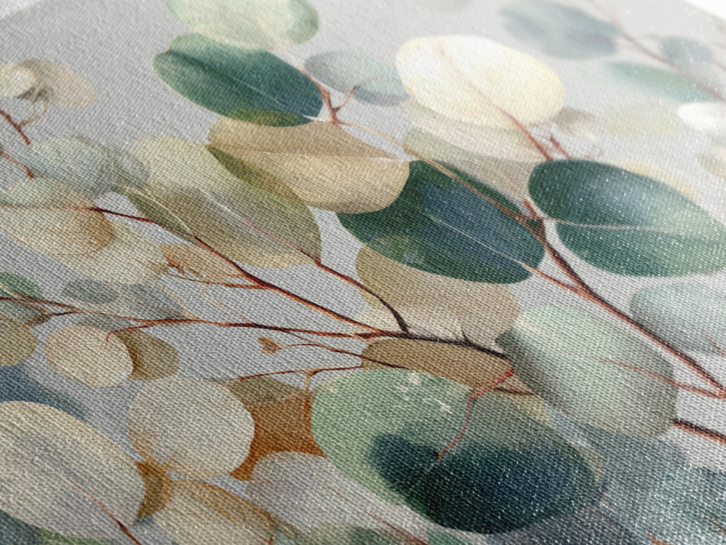 Soft Botanical Eucalyptus Print for Clean Atmosphere Framed Canvas Print, Dental Office Art, Dental Gift, Office Decor, Calm, DOA-3x2-7