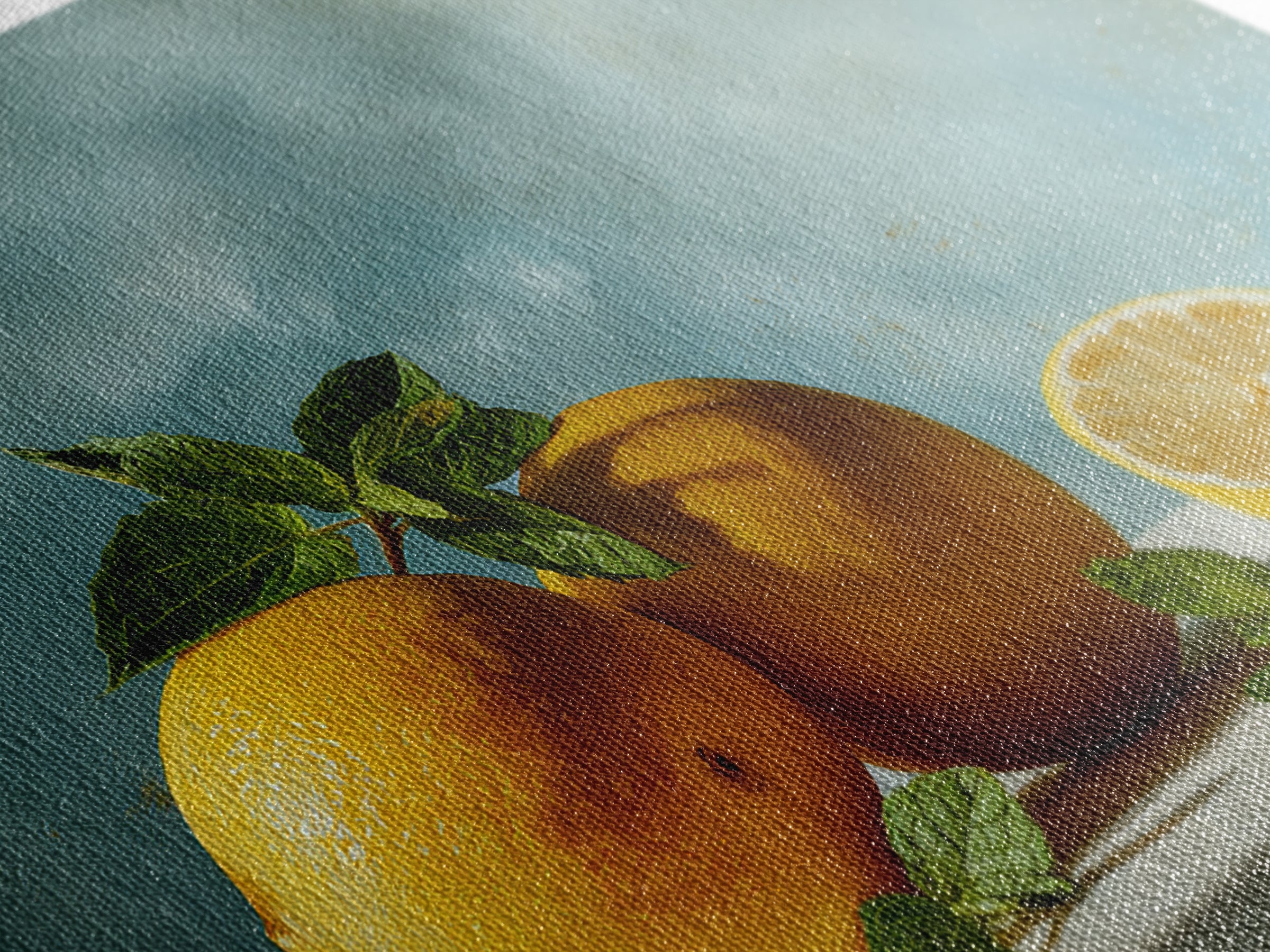 Fresh Citrus and Mint Still Life Canvas Print, Dental Office Art, Printable Digital, Office Decor, Calm, Neutral Decor, DOA-3x2-83
