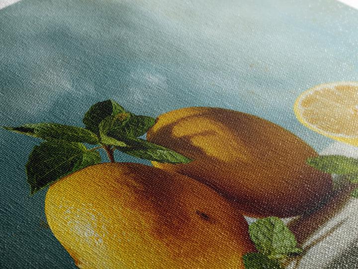 Fresh Citrus and Mint Still Life Canvas Print, Dental Office Art, Printable Digital, Office Decor, Calm, Neutral Decor, DOA-3x2-83