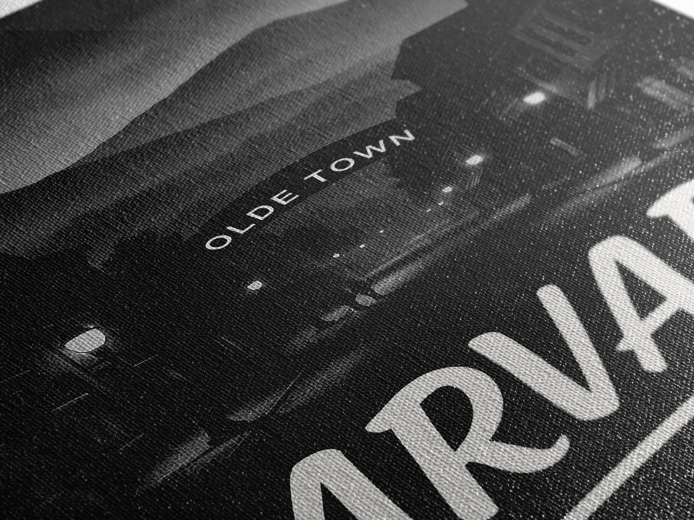 Arvada Travel Poster, Framed Canvas Print, Black And White Travel Art, Arvada Poster Print, City Art Print, Watercolor Downtown Skyline