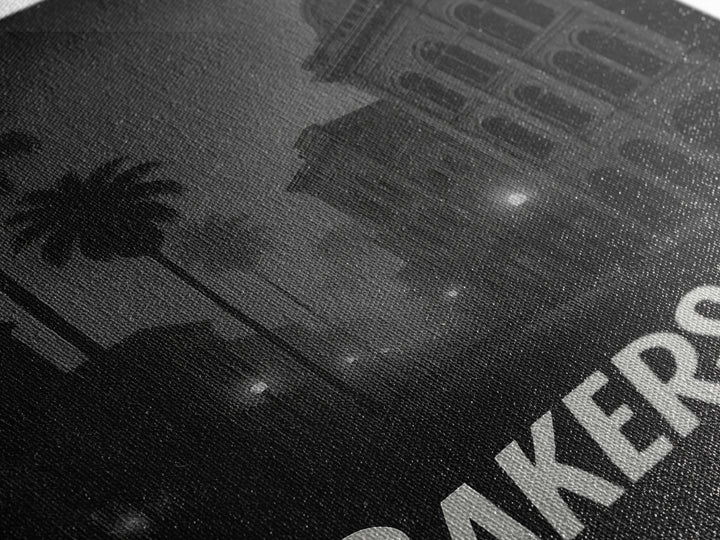 Bakersfield California Travel Poster, Canvas Print, Black And White Travel Art, Bakersfield Wall Art, Fine Art Print, Home Office Decor
