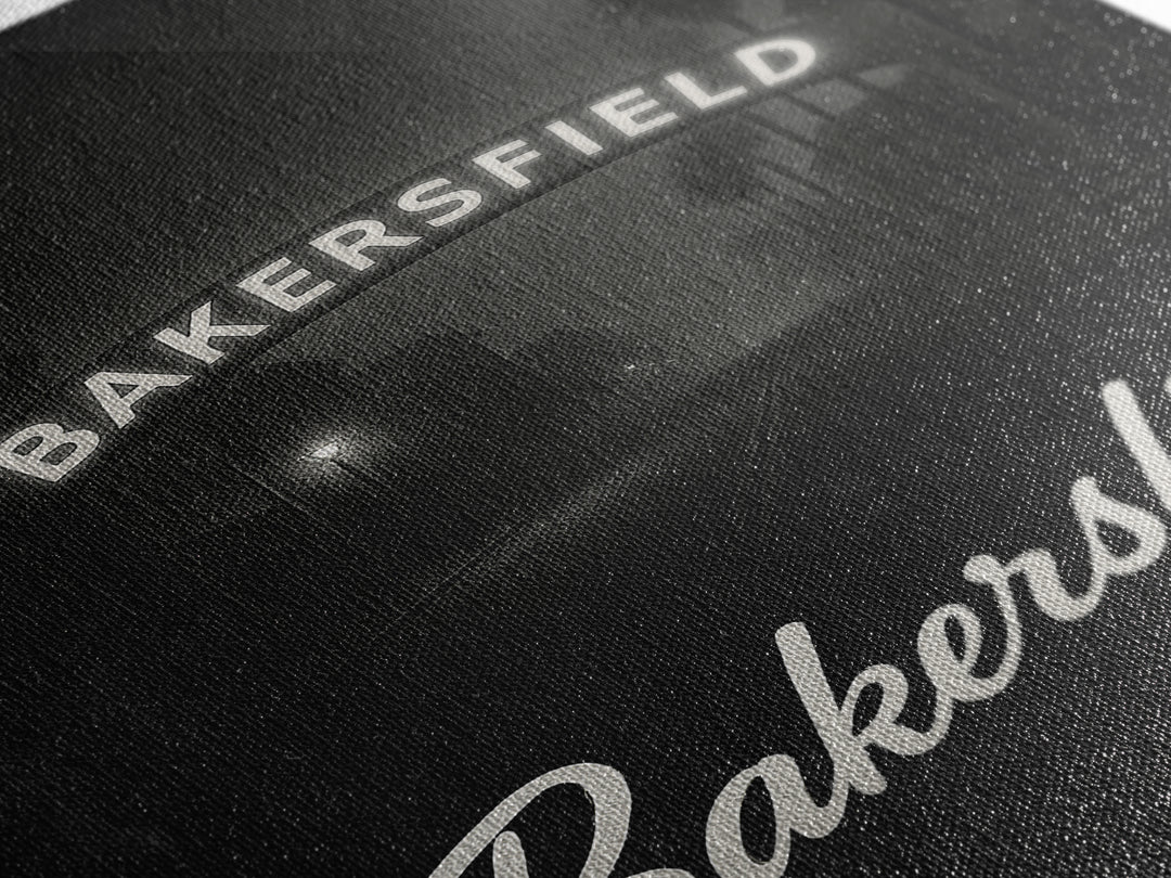 Bakersfield Travel Poster, Canvas Print, Vintage Noir Poster Art, Bakersfield Art Print, Travel Poster Set, City Travel Prints