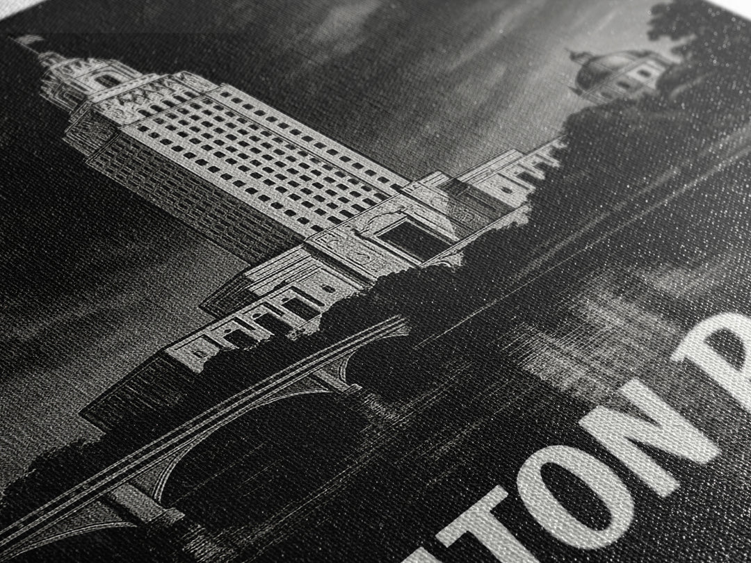 Baton Rouge Travel Poster, Canvas Print, Vintage Noir Poster Art, Baton Rouge City Art, City Art Print, Retro Travel Print, Poster Art