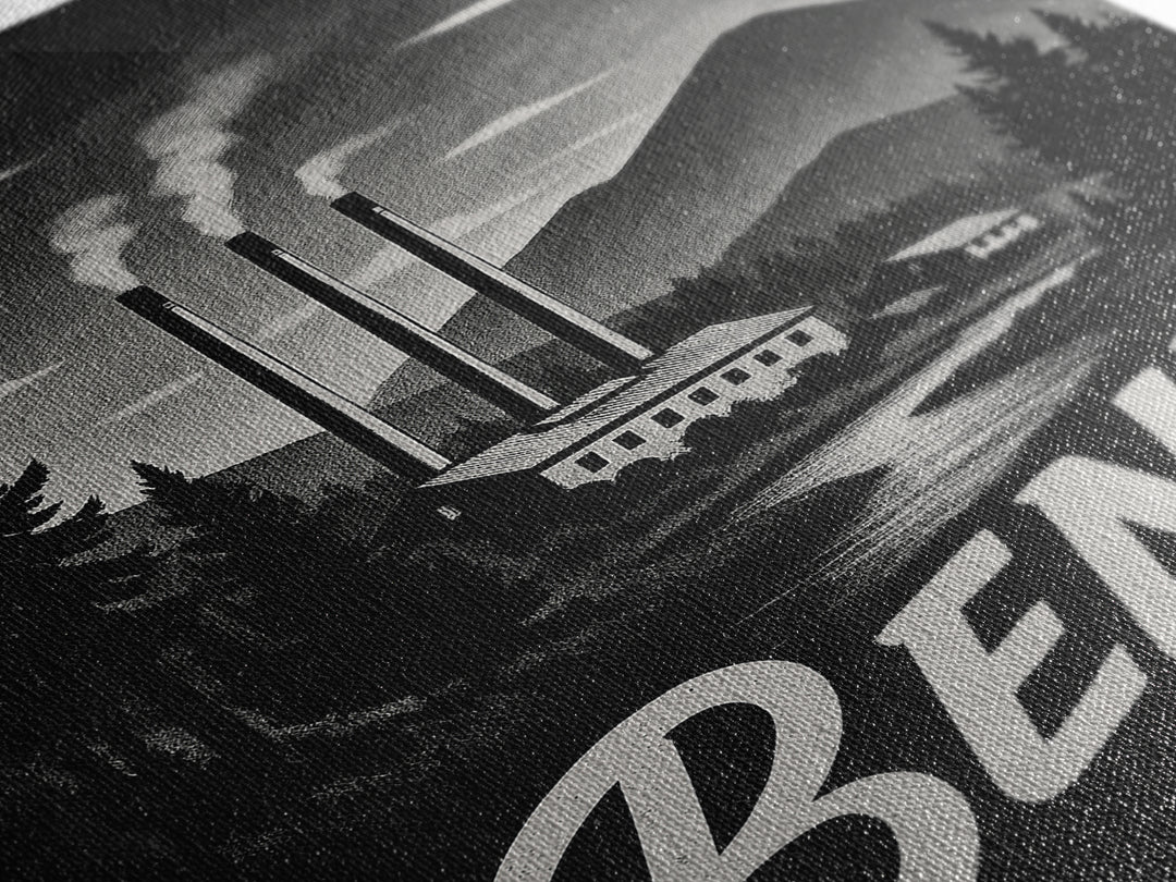 Bend Oregon Travel Poster, Canvas Print, Vintage Noir Poster Art, Bend City Art, Fine Art Print, Vintage Travel Print, Vintage City Poster