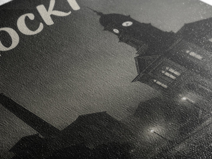 Brockton Massachusetts Travel Poster, Canvas Print, Vintage Noir Poster Art, Brockton City Art, Travel Prints, Travel Wall Art, Art Print