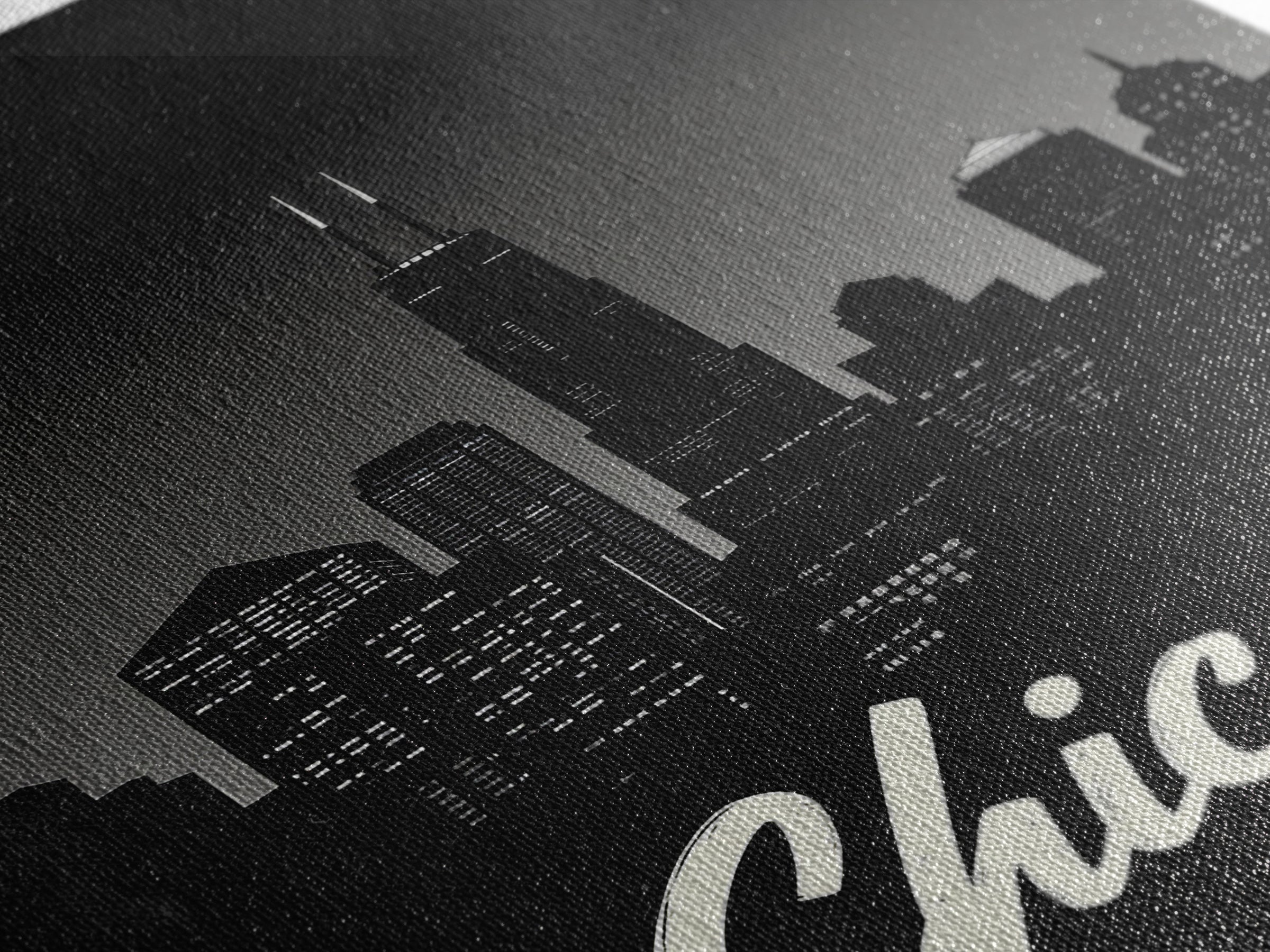 Chicago Travel Poster, Framed Canvas Print, Black And White Travel Art, Chicago City Art, City Illustration, Living Room Wall Art