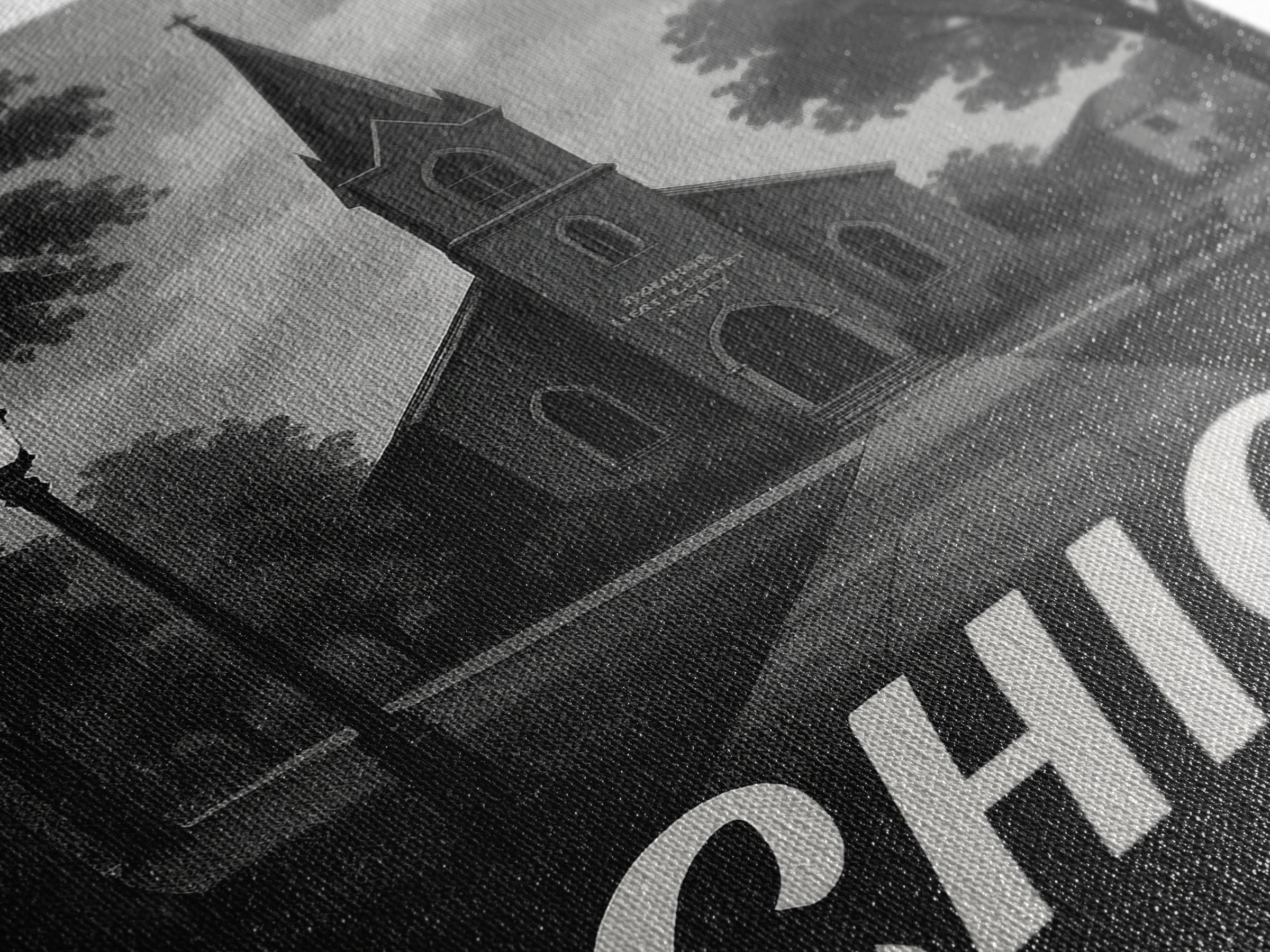 Chico Travel Poster, Canvas Print, Dark Moody City Wall Art, Chico Travel Art, City Travel Prints, Eclectic Wall Decor, Travel Wall Art