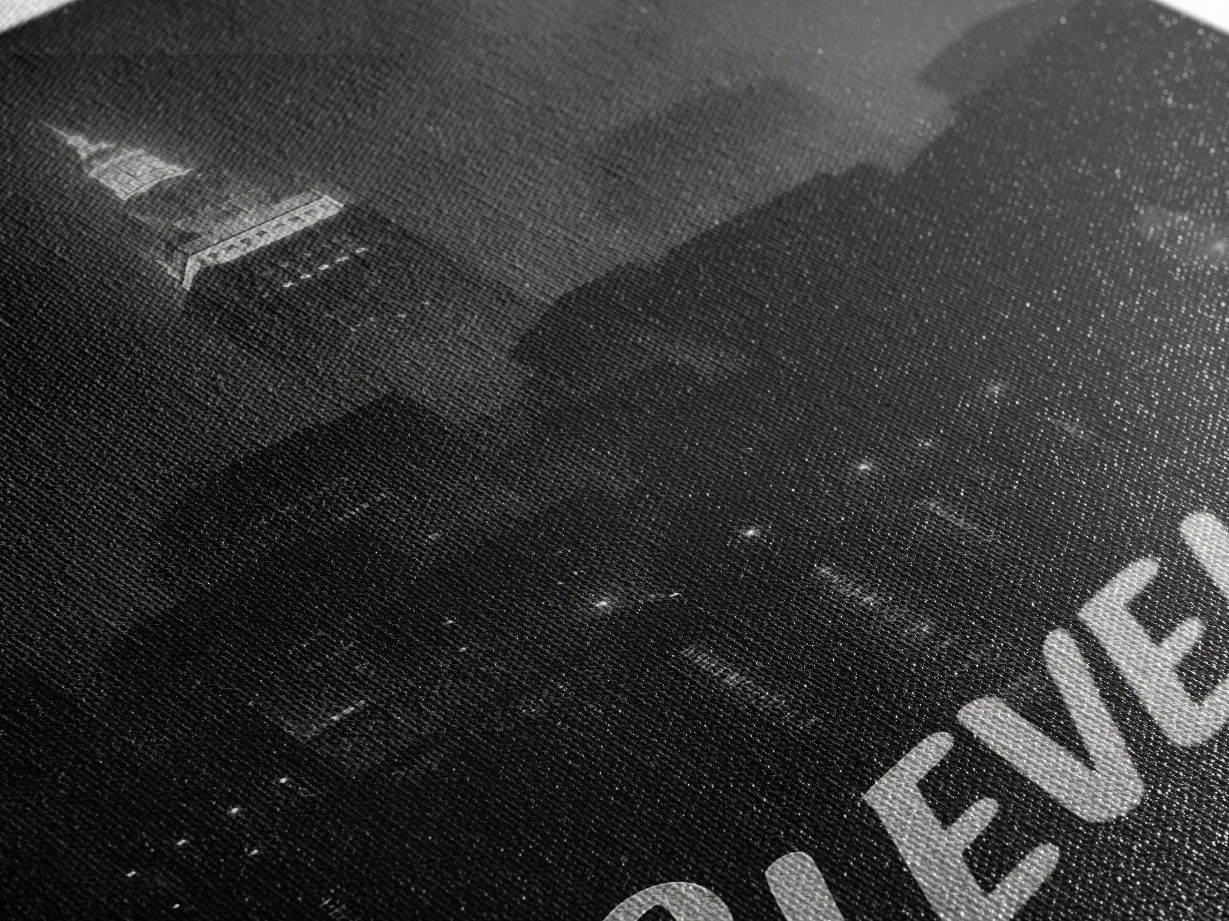 Cleveland Ohio Travel Poster, Framed Canvas Print, Dark Moody City Wall Art, Cleveland Travel Art, Travel Wall Decor, City Travel Prints
