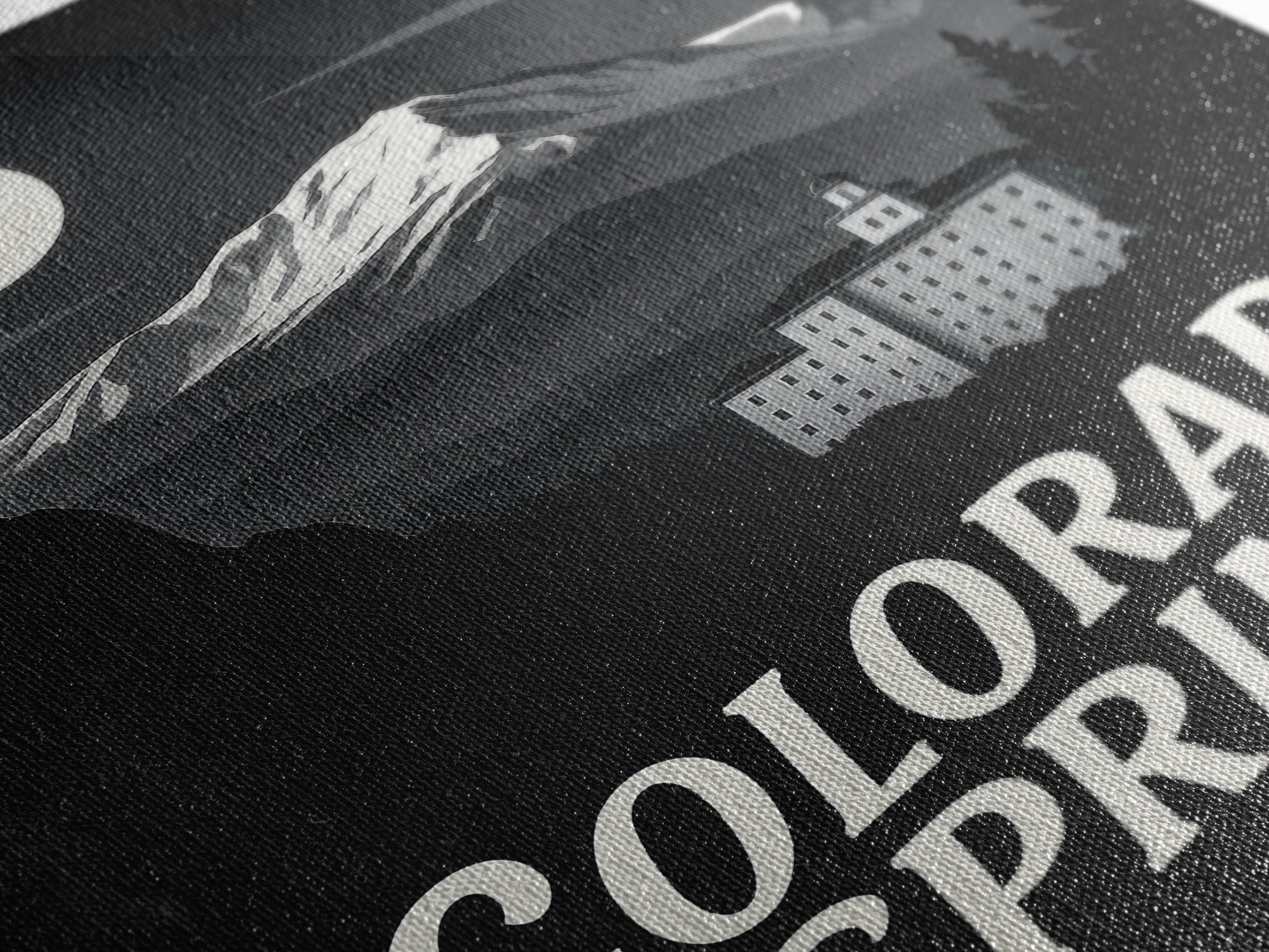 Colorado Springs Travel Poster, Canvas Print, Black And White Travel Art, Colorado Springs City Art, Travel Poster Art, City Illustration