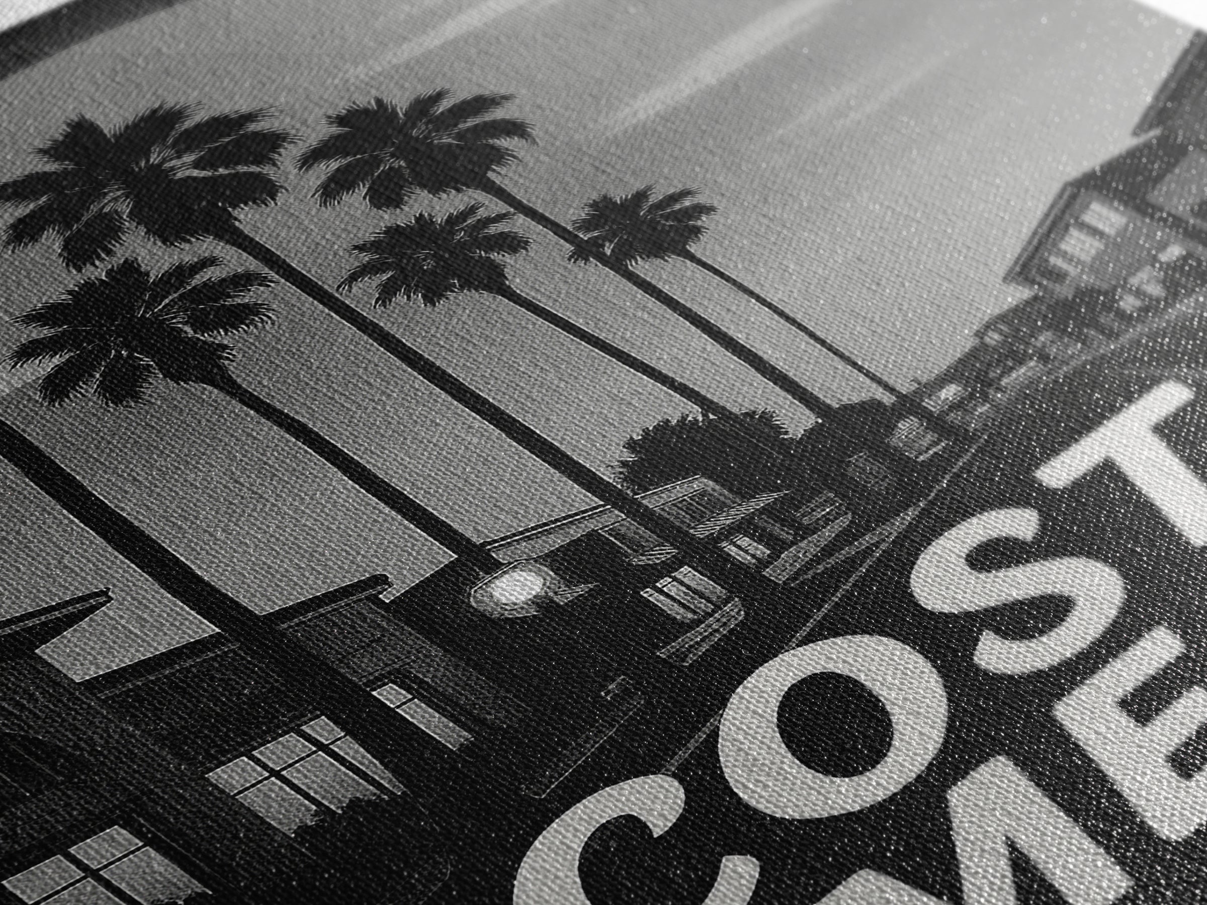 Costa Mesa Travel Poster, Framed Canvas Print, Night Street Poster Art, Costa Mesa Poster Print, Eclectic Wall Decor, Retro Travel Print