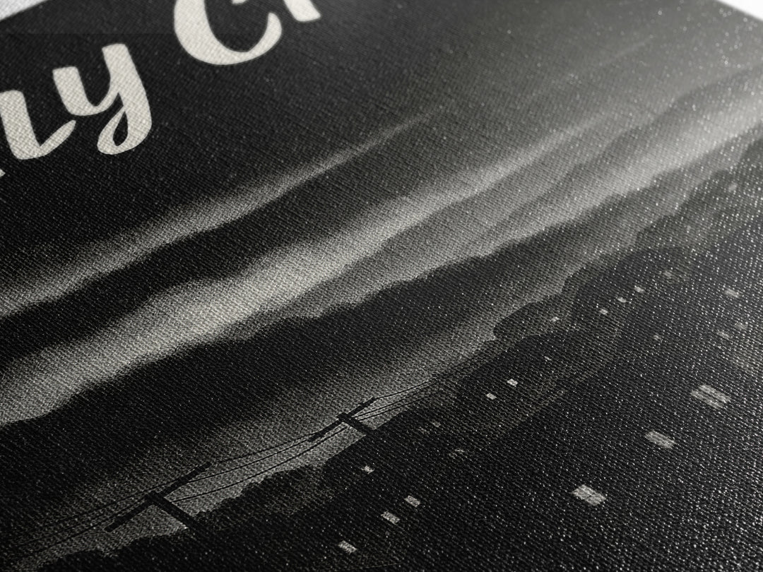 Daly City Travel Poster, Framed Canvas Print, Vintage Noir Poster Art, Daly City Art Print, Travel Poster Art, City Illustration