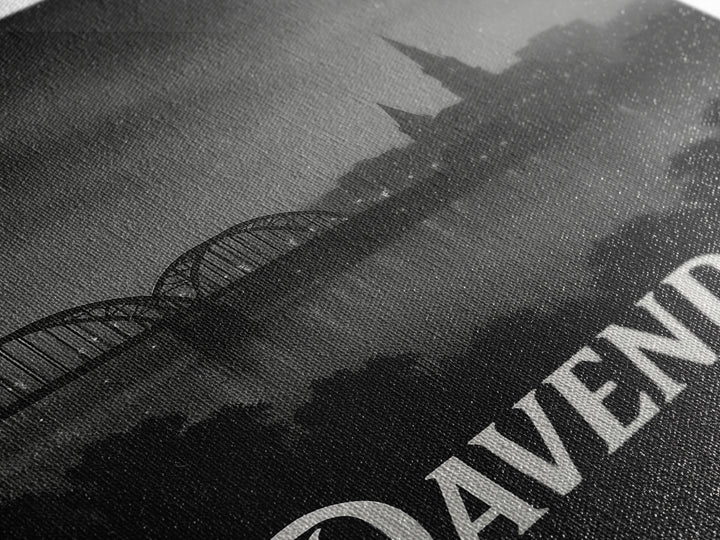 Davenport Iowa Travel Poster, Canvas Print, Night Street Poster Art, Davenport City Art, Travel Art Print, Vintage Travel Print, Travel Gift