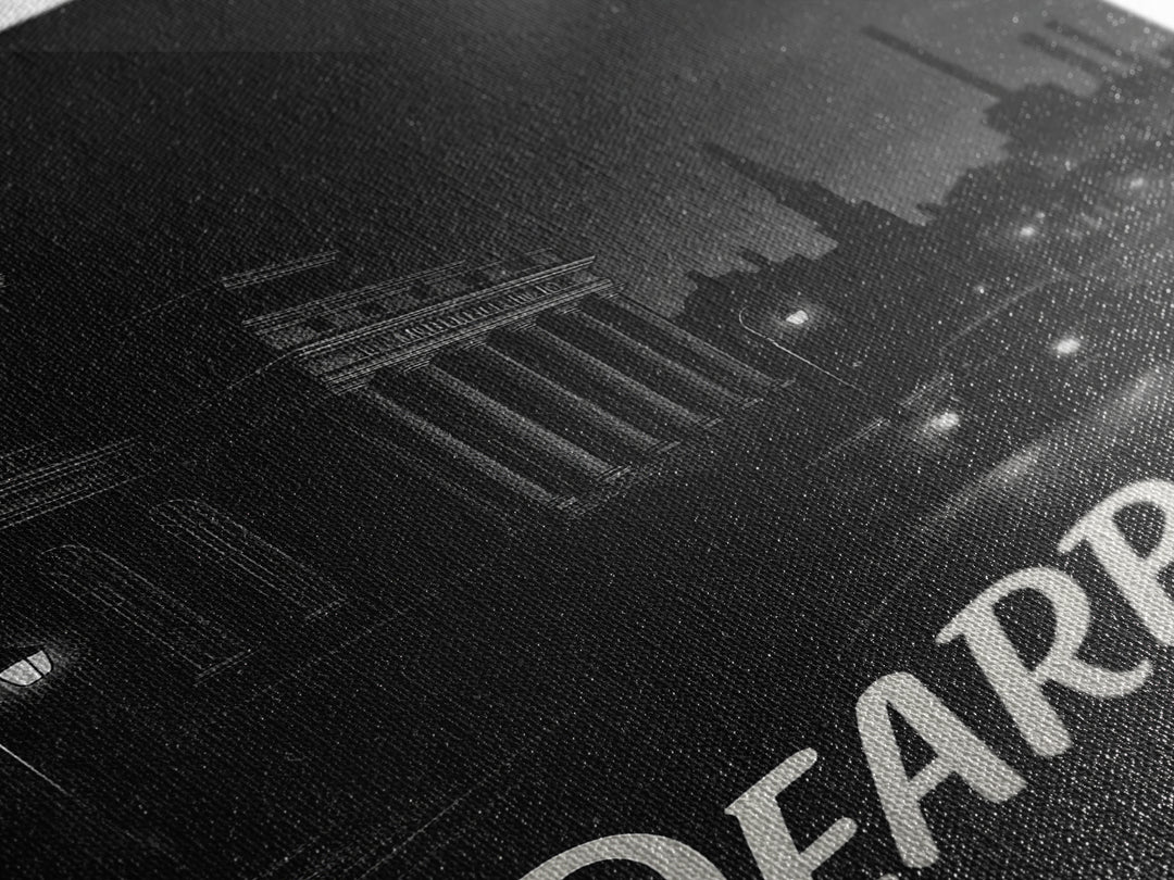 Dearborn Michigan Travel Poster, Framed Canvas Print, Vintage Noir Poster Art, Dearborn Art Print, Living Room Wall Art, Vintage Travel Art