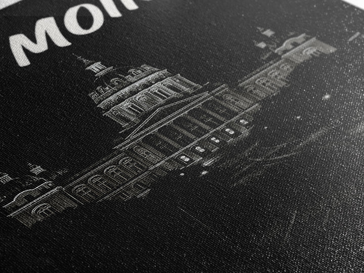 Des Moines Travel Poster, Canvas Print, Black And White Travel Art, Des Moines Wall Art, Travel Art Print, Gift For Travelers, Design 2