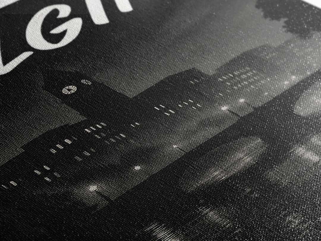 Elgin Illinois Travel Poster, Canvas Print, Dark Moody City Wall Art, Elgin City Art, Travel Poster Art, Wall Art, Travel Wall Decor
