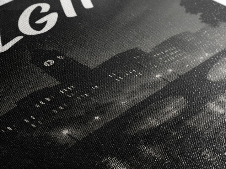 Elgin Illinois Travel Poster, Canvas Print, Dark Moody City Wall Art, Elgin City Art, Travel Poster Art, Wall Art, Travel Wall Decor