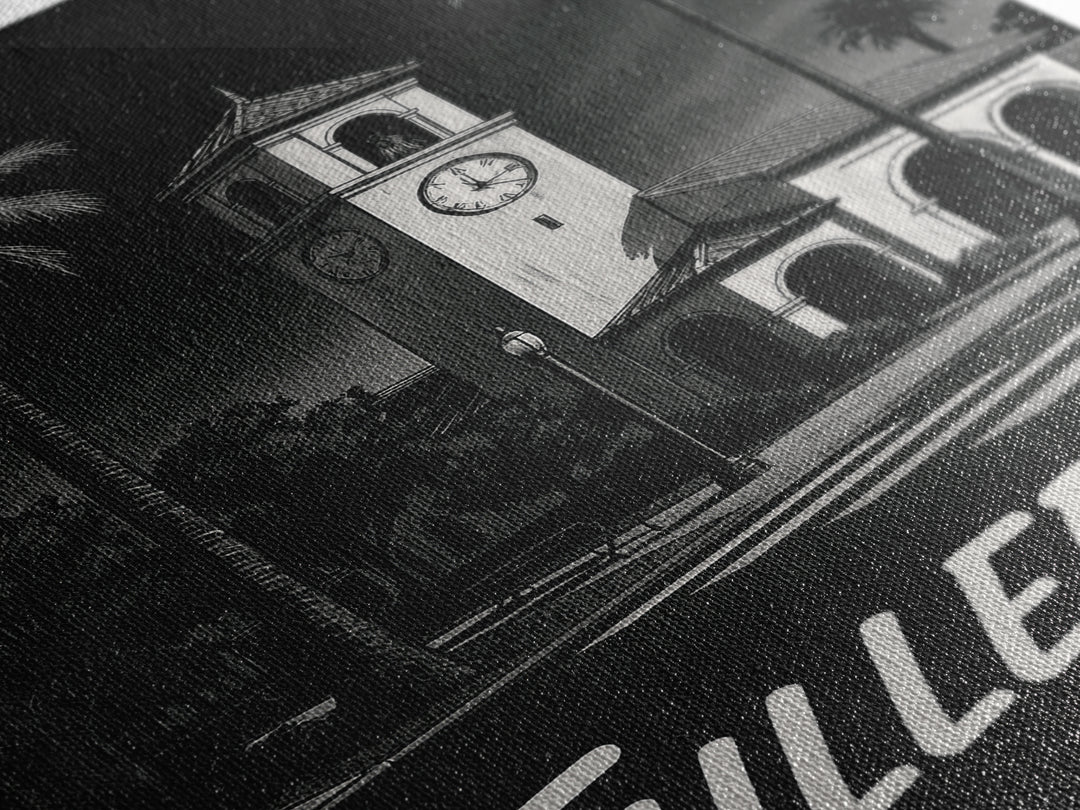 Fullerton California Travel Poster, Canvas Print, Black And White Travel Art, Fullerton Poster Print, Vintage Travel Print, Fine Art Print