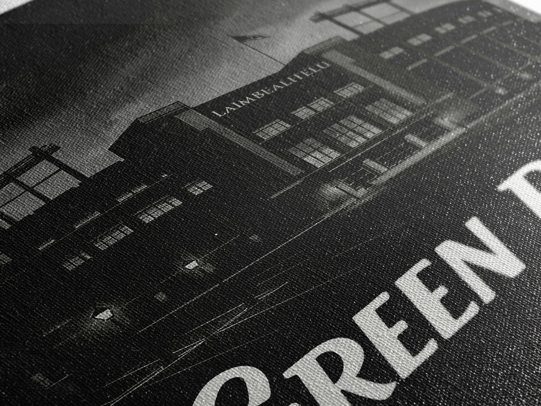Green Bay Travel Poster, Canvas Print, Dark Moody City Wall Art, Green Bay Travel Art, Modern Wall Decor, Travel Poster Set, City Poster