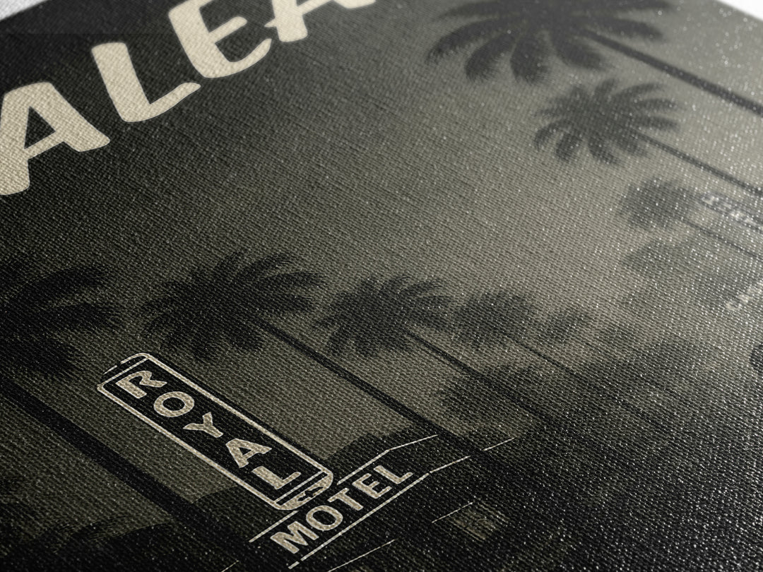 Hialeah Florida Travel Poster, Framed Canvas Print, Dark Moody City Wall Art, Hialeah Poster Print, Living Room Wall Art, Fine Art Print
