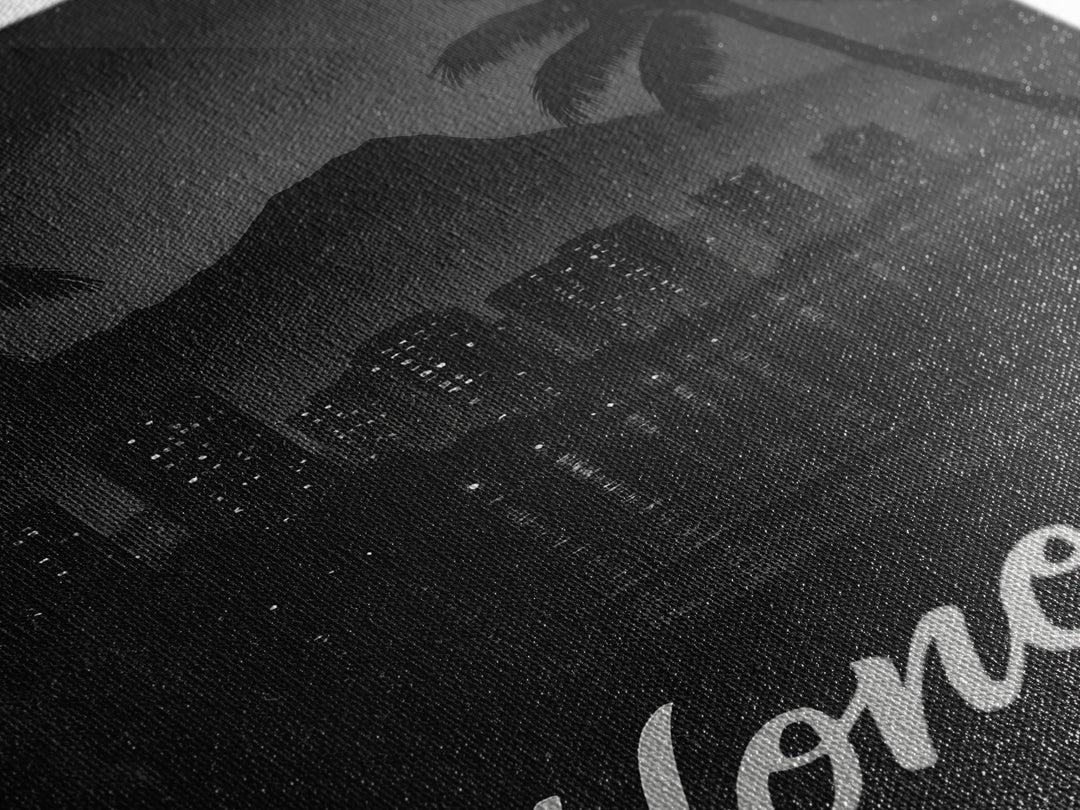 Honolulu Travel Poster, Framed Canvas Print, Vintage Noir Poster Art, Honolulu Wall Art, Travel Wall Art, Vintage Travel Print