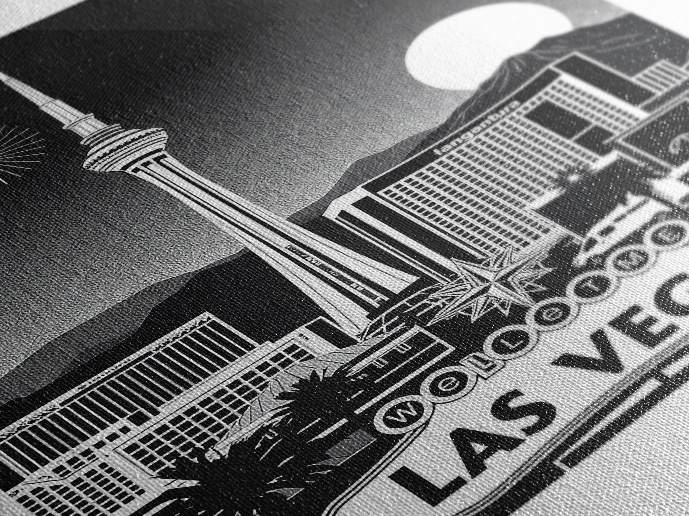 Las Vegas Travel Poster, Framed Canvas Print, Night Street Poster Art, Las Vegas Wall Art, Vintage Travel Art, Fine Art Print, Wall Art