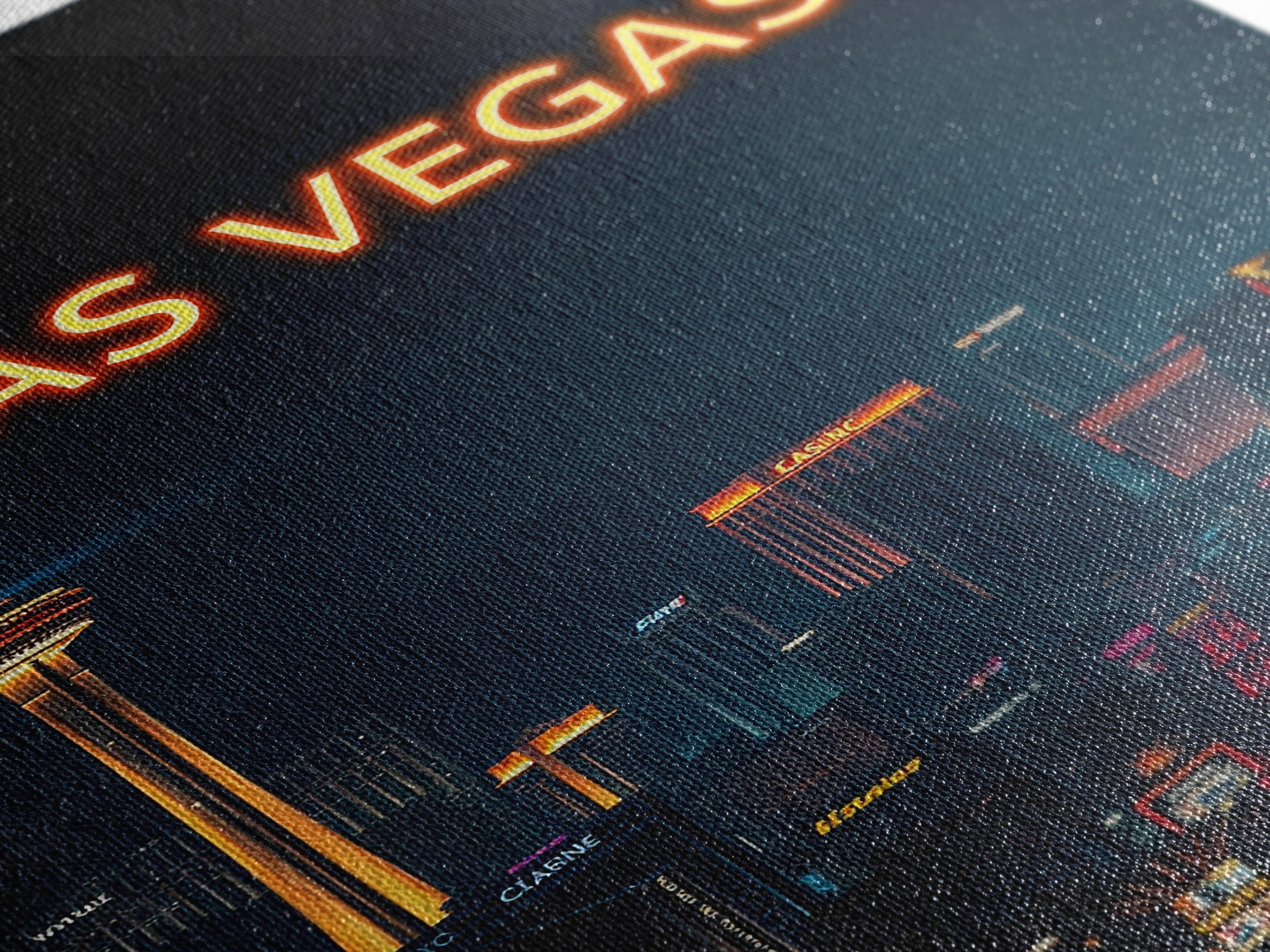 Las Vegas Travel Poster, Framed Canvas Print, Dark Moody City Wall Art, Las Vegas Art Print, City Travel Prints, Travel Art Print