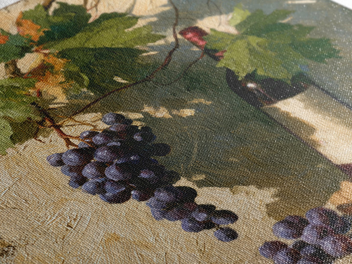 Botanical Grapevine with Leaves and Fruit Canvas Print, Dining Room Art, Bedroom Wall Art, Dining Room Decor, Dining, DRA-1x1-21