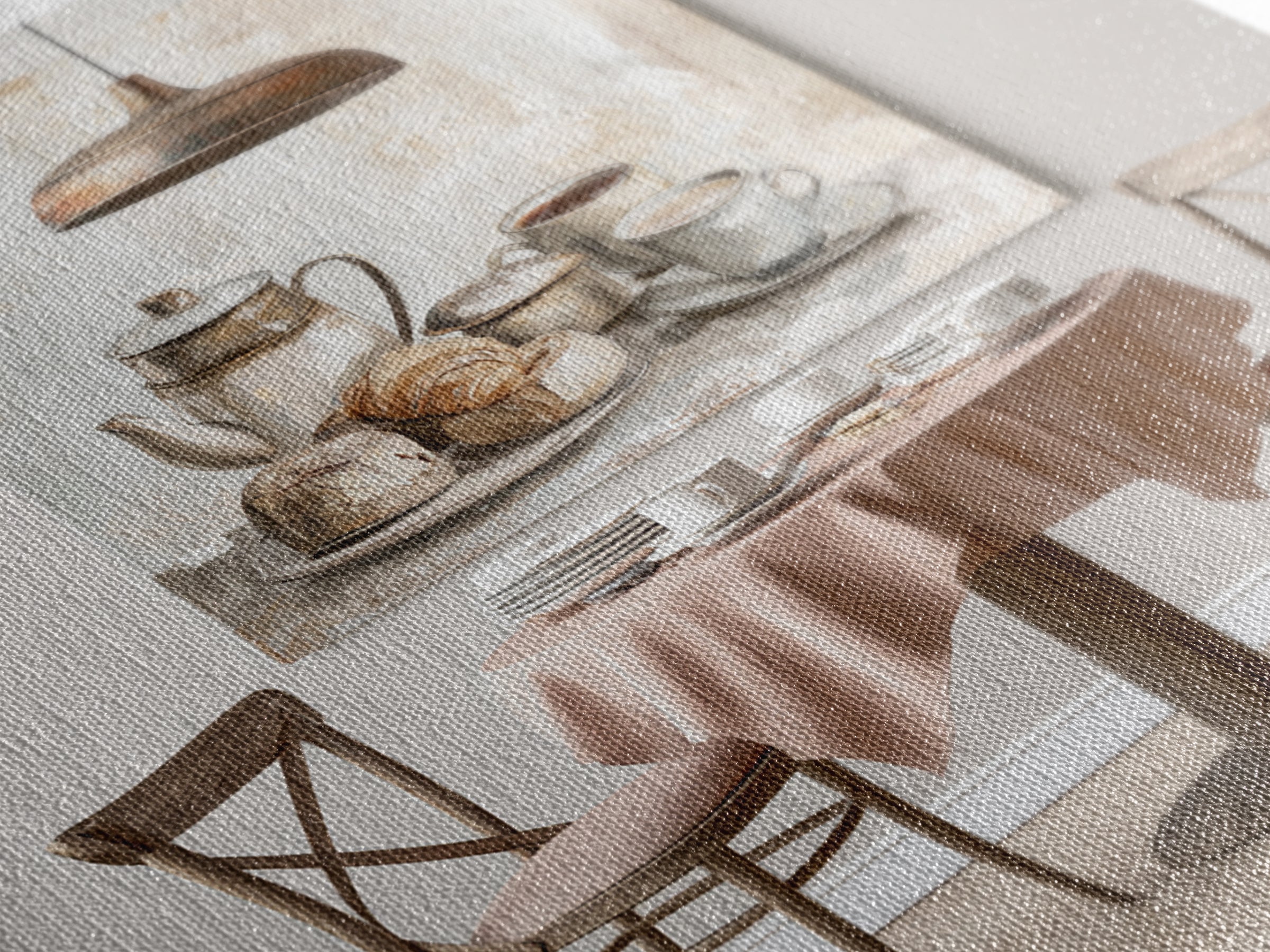 French Bistro Food Illustration Without Text Canvas Print, Dining Room Art, Set of 3 Prints, Dining Room Decor, Dining, DRA-1x1-34