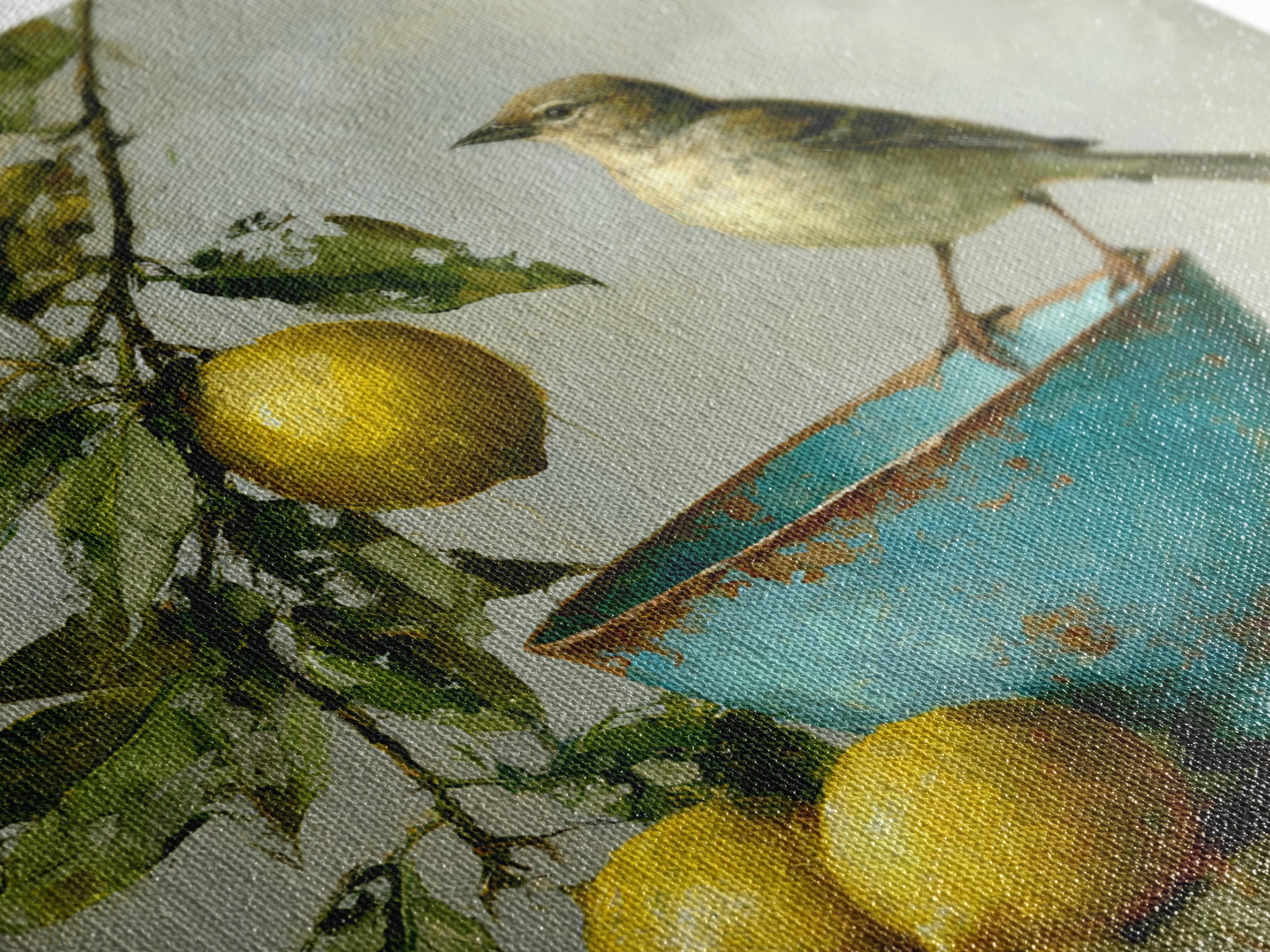Italian Lemon Branch Framed Canvas Print, Dining Room Art, Trendy Wall Art, Dining Room Decor, Fine Art, Dining, DRA-1x1-53