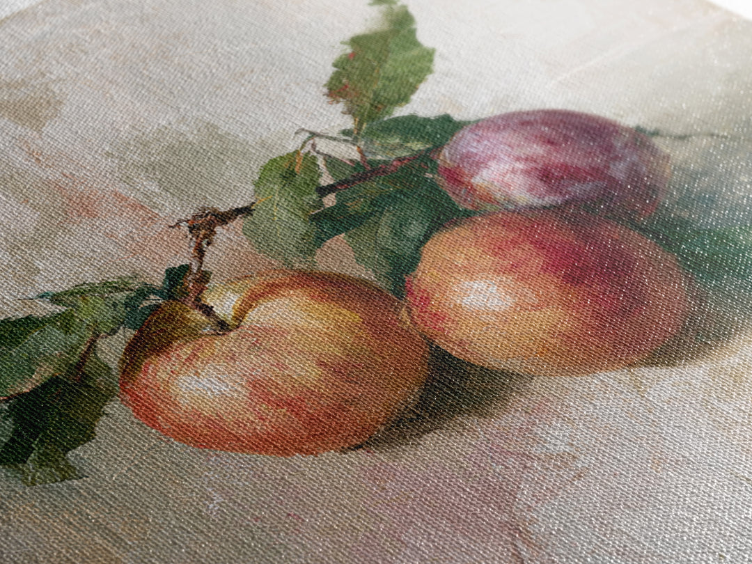 Peach and Plum Still Life Framed Canvas Print, Dining Room Art, Set of 3 Prints, Dining Room Decor, Fine Art, Dining, DRA-1x1-68